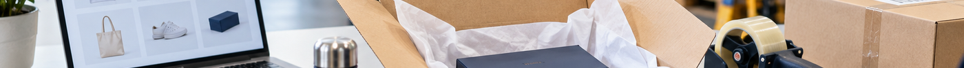 Product sourcing, quality checks, and order packing at a fulfillment workstation.