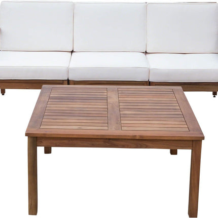 PERLA 3 SEATER SOFA AND TABLE SET, CREAM