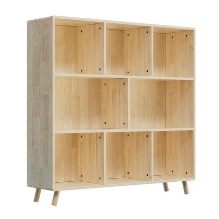 Pine Wood 8-Compartment Storage Cabinet, 44'L x44' H Fixed Shelves Organizer for Books/Toys/Home Décor, Modern Wooden Bookcase, Multi-Compartment Cabinet for Home/Office