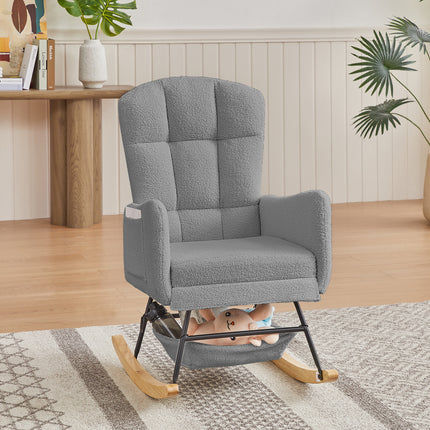 Grey Teddy Rocking Armchair