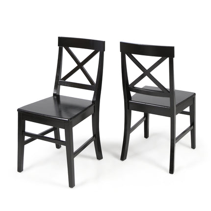 Plethora Dining Chair with X-Shaped Back, Set of 2, Black