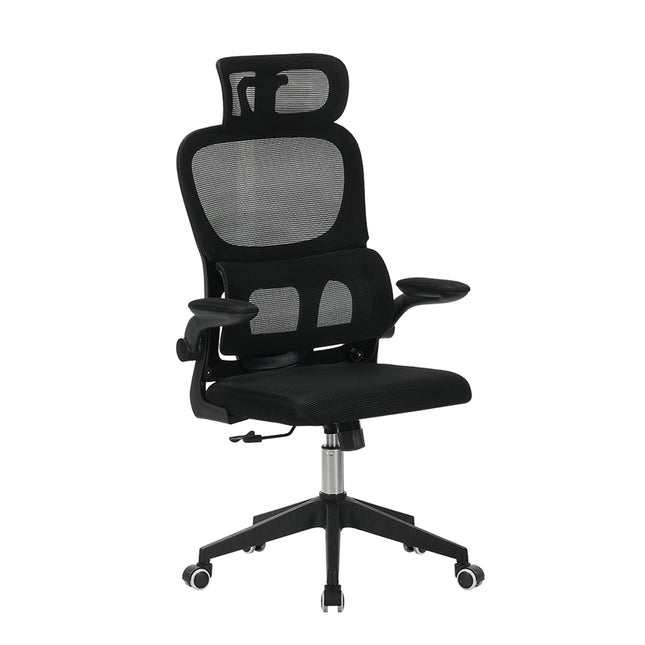 High Back Ergonomic Office Chair with Mesh Fabric, Black, Big and Tall Design for Home Office, Task Chair with Tilt Function, 3D Headrest, Lumbar Support, Swivel Rolling Chair