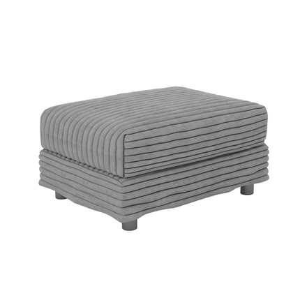 Plush Corduroy Ottoman to Combine with 2 Seater Sofa, 3 Seater Sofa and 4 Seater Sofa, Suitable for Living Rooms, Apartments, Offices, Grey(Old SKU:W1885P336067)