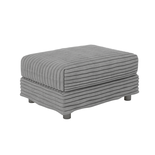 Plush Corduroy Ottoman to Combine with 2 Seater Sofa, 3 Seater Sofa and 4 Seater Sofa, Suitable for Living Rooms, Apartments, Offices, Grey(Old SKU:W1885P336067)
