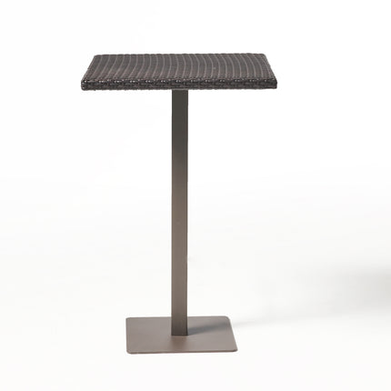 Outdoor 26' x 26' Square PE Rattan Bar Table with Iron Frame, Multibrown