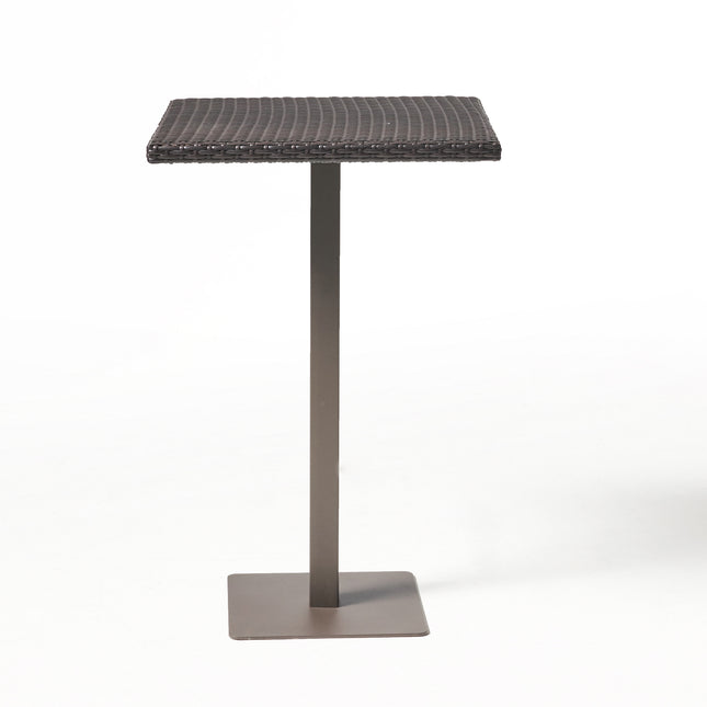 Outdoor 26' x 26' Square PE Rattan Bar Table with Iron Frame, Multibrown