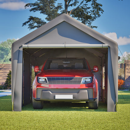Carport Canopy 10x20 FT Heavy Duty Boat Car Canopy Garage with Removable Sidewalls and Roll-up Ventilated Windows