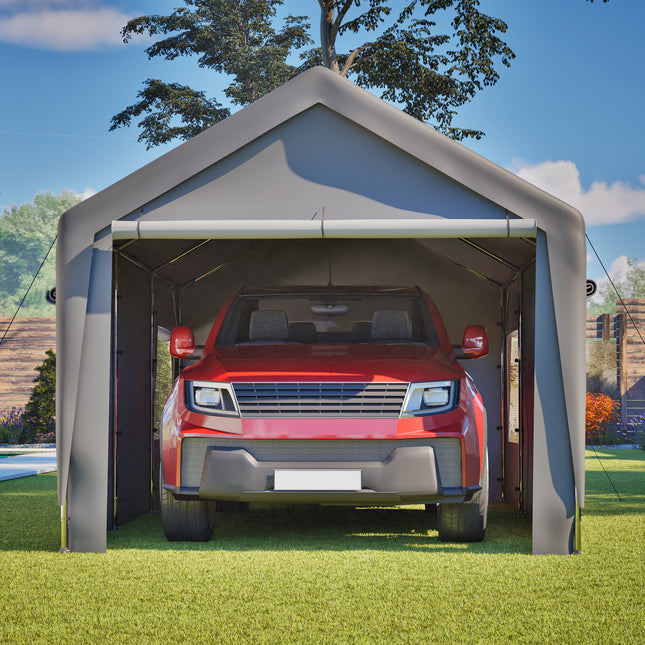 Carport Canopy 10x20 FT Heavy Duty Boat Car Canopy Garage with Removable Sidewalls and Roll-up Ventilated Windows