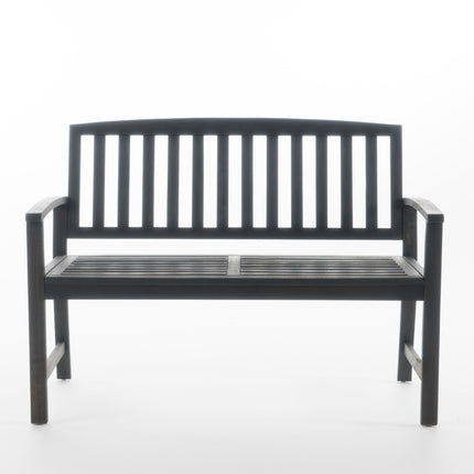 Farmhouse Style LOJA Bench Outdoor Seating Dark Gray Acacia Wood 48.82 Inch