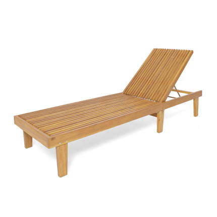 NADINE Stylish Chaise Lounge Chair Teak Acacia Wood 78.75' x 24'