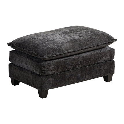 Cloud Sofa Ottoman only, Modern Sectional Couch, for Living Room Bedroom and Apartment, Comfy Double Layer Upholstered Seat Cushion, Breathable Chenille Fabric, Black