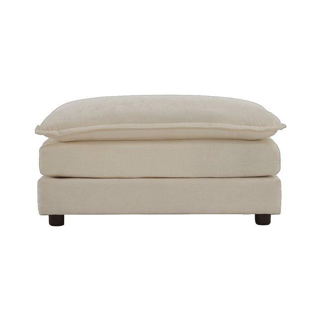 Chenille Fabric Ottomans Footrest to Combine with 2 Seater Sofa, 3 Seater Sofa and 4 Seater Sofa, Beige