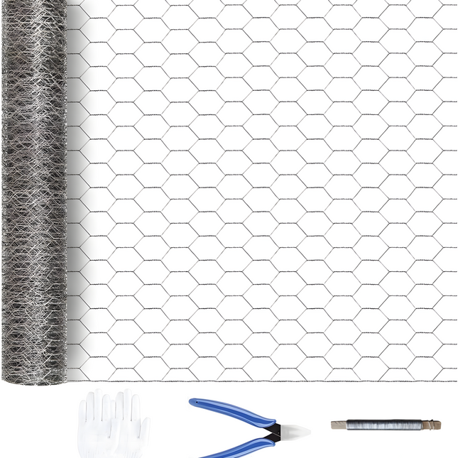 Cast Silver Galvanized Metal Hexagonal Mesh 21-Gauge Wire Rust-Resistant Garden Net for Floral Arrangements Chicken Wire Handicrafts Plant Protection Rabbit Cages