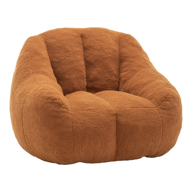 Comfy Bean Bag Chair with Memory Foam Filler – Tufted Soft Stuffed Bean Bag Sofa for Dorm, Apartment, or Living Room – Yellow