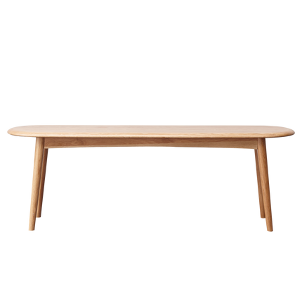 Natural Oak Dining Bench Table Bench with Half-Round Design for Living Room