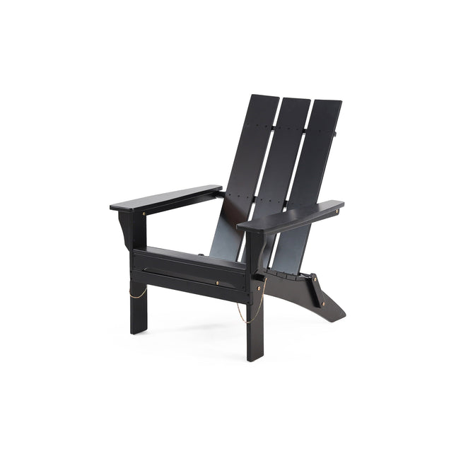 Aurascape Outdoor Acacia Wood Foldable Adirondack Chair, Black