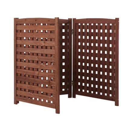 3-Panel Outdoor Air Conditioner Fence Screen, Outside Wood Privacy Fence, 32' W x 38' H