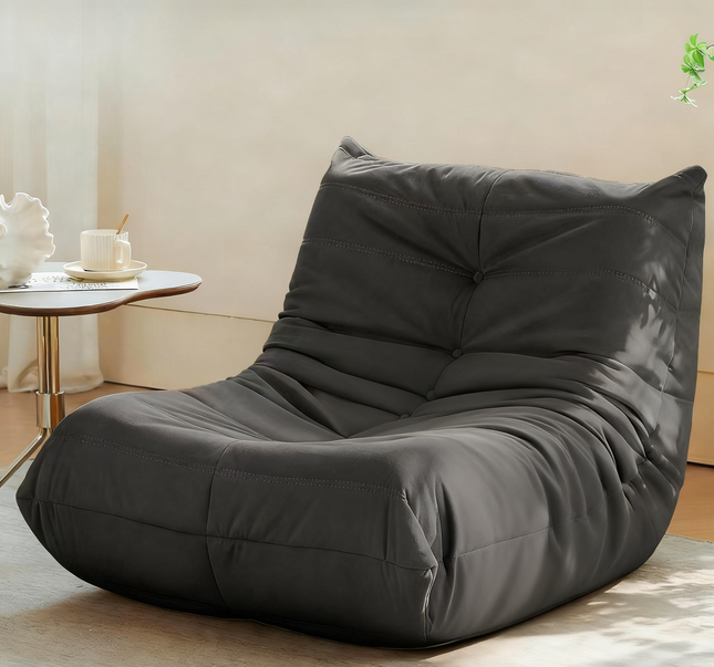 Luxury Accent Chair Button-Tufted Detail Gray Microfiber Comfy Chair Living Room Furniture 1pc